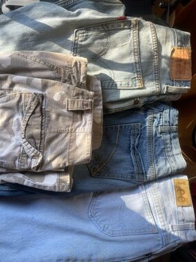 Mixed Jeans & Cargo Shorts Bundle - Light & Medium Wash Denim